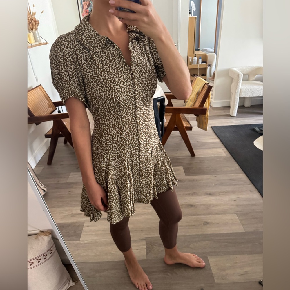 Floral Print Doen Mini Dress